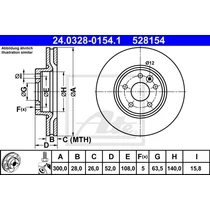 VOLVO ALKATRÉSZ : 30769056,31202327 - Féktárcsa 300 mm (első) - Power Disc