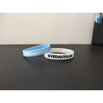 VOLVO ALKATRÉSZ : Szilikon karkötő - Svedauto.hu felirattal (Fehér - Foszforeszkáló)