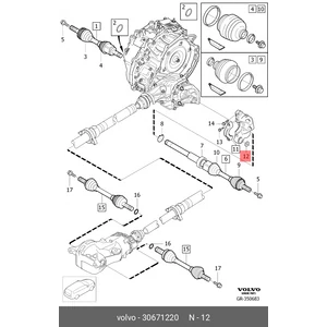 Kép 2/2 - VOLVO ALKATRÉSZ : 30671220 - Szilent, Jobb féltengely konzol