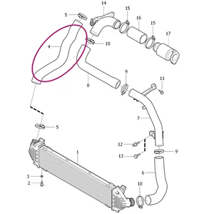 Kép 2/2 - VOLVO ALKATRÉSZ : 31338222 - Turbócső Turbó-Intercooler között - D4162T