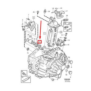 VOLVO ALKATRÉSZ : 30651380 - Szimmering, kézi váltó - átvezető hüvely belső oldala