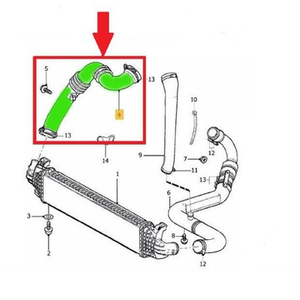 Turbócső, Intercooler - motor között D4204T (kézi váltó)
