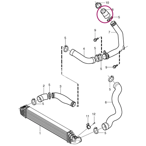 VOLVO ALKATRÉSZ : 30742915 - Turbócső - D5