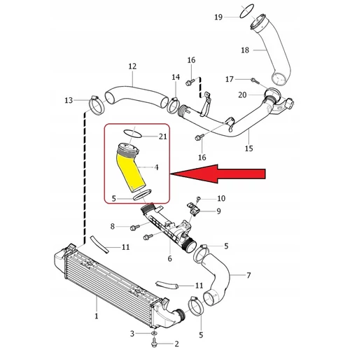 VOLVO ALKATRÉSZ : 31338545-31657738-32222272-32224400 - Turbócső