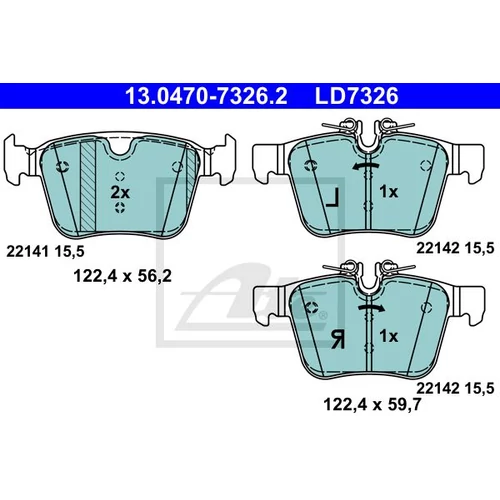 VOLVO ALKATRÉSZ : 31445621-31471265-32287446 - Fékbetét, hátsó 320 mm, 17&quot; - 340 mm, 18&quot; (Kerámia bevonatos)